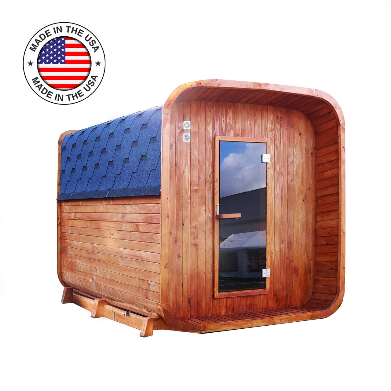 Aleko Hemlock Mobile Outdoor Sauna with Trailer – 8-10 Person Capacity
