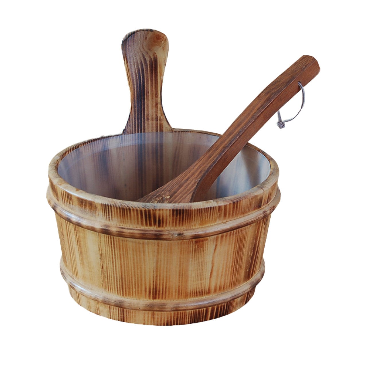 Aleko KDS01-AP 4L Pine Wood Sauna Bucket with Plastic Liner and Water Scoop