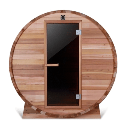 Aleko Outdoor / Indoor Rustic Western Red Cedar Barrel Sauna - 4 Person