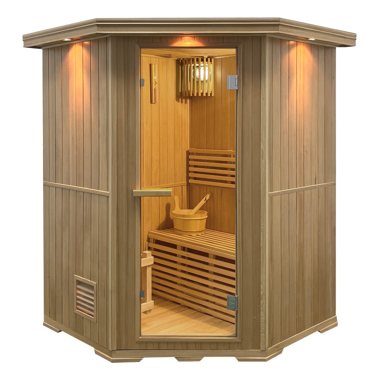 Aleko SKD3HEM-AP Canadian Hemlock Wet Dry Indoor Sauna - 3 Person