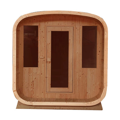 Aleko SRCE6HULU-AP Outdoor Rustic Cedar 6-Person Square Sauna with Bitumen shingle roofing