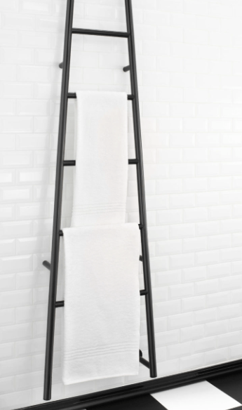 Amba Towel Warmer ASMB Matte Black Amba Jeeves Model A Ladder 5 Bar Hardwired Drying Rack
