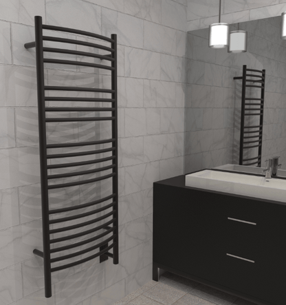 Amba Towel Warmer DCO Oil Rubbed Bronze Amba Jeeves Model D Curved 20 Bar Hardwired Towel Warmer