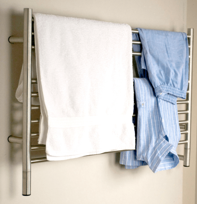 Amba Towel Warmer LSB Brushed Amba Jeeves Model L Straight 10 Bar Hardwired Towel Warmer