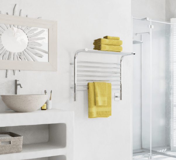 Amba Towel Warmer MSP Polished Amba Jeeves Model M Shelf 11 Bar Hardwired Towel Warmer