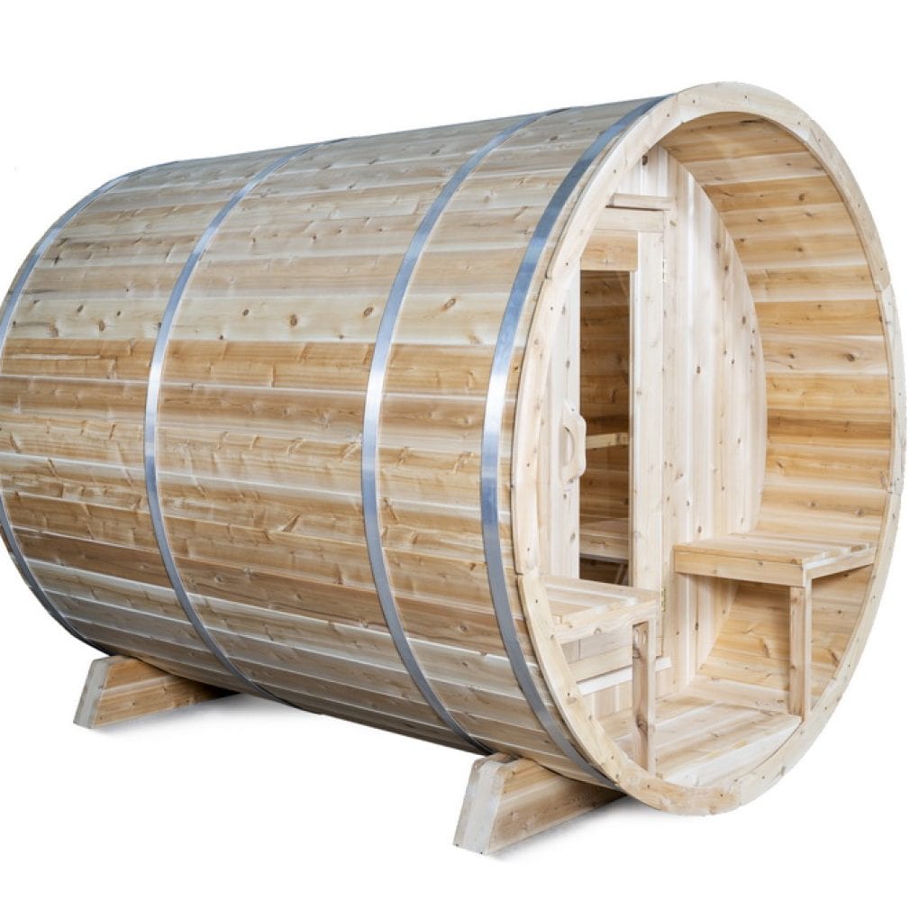 Dundalk CTC2245W Canadian Timber Serenity Barrel Sauna with Harvia heater & accessories