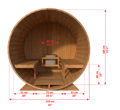 Dundalk Harmony Barrel 4 Person Sauna CTC22W w/ Harvia KIP 8KW Sauna Heater Included