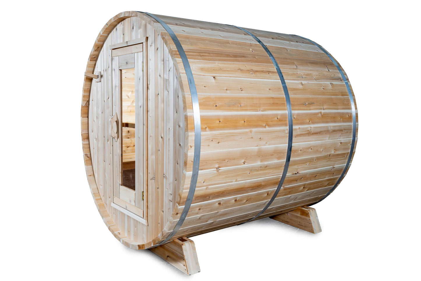 Dundalk Harmony Barrel 4 Person Sauna CTC22W w/ Harvia KIP 8KW Sauna Heater Included