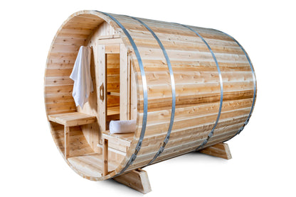 Dundalk Sauna Tranquility Barrel Sauna 6 Person Outdoor Sauna w/ Harvia KIP 8KW Heater