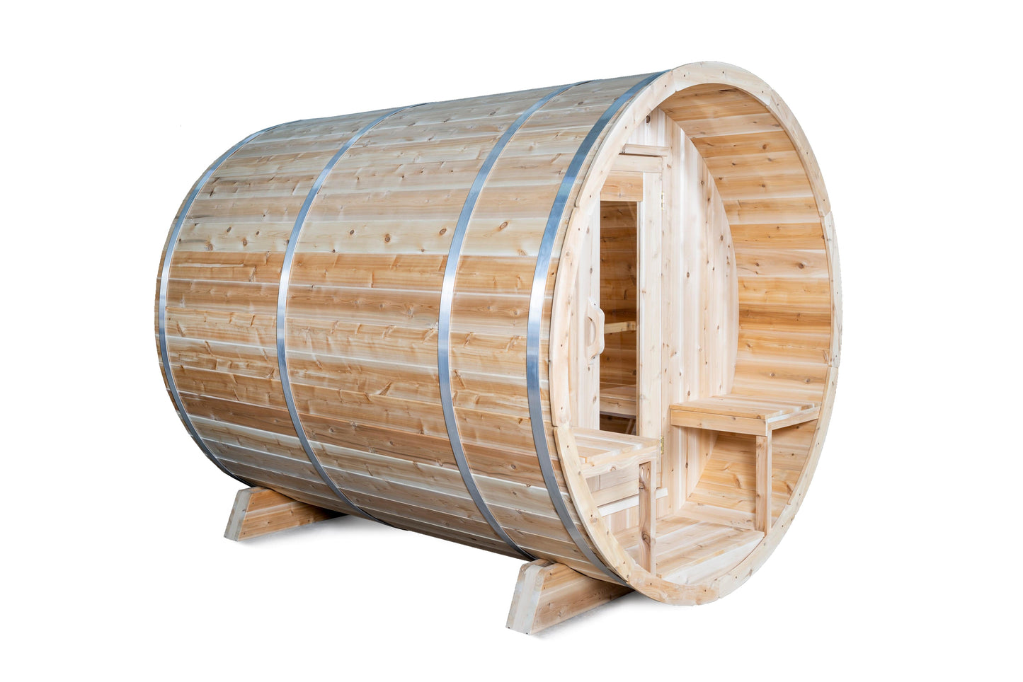 Dundalk Sauna Tranquility Barrel Sauna 6 Person Outdoor Sauna w/ Harvia KIP 8KW Heater