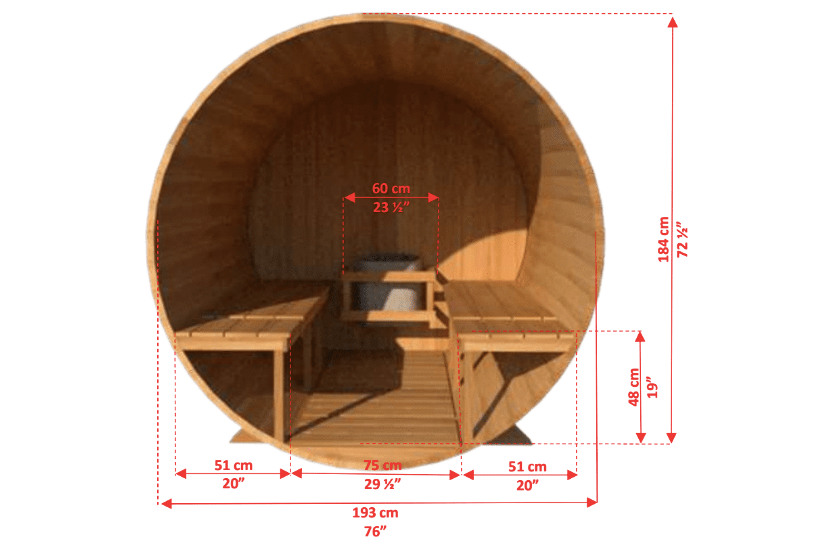 Dundalk Sauna Tranquility Barrel Sauna 6 Person Outdoor Sauna w/ Harvia KIP 8KW Heater