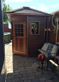 Enlighten 16379 Sierra Outdoor 4-Person CORNER Full Spectrum Infrared Sauna