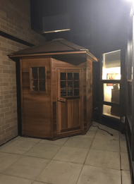 Enlighten 16379 Sierra Outdoor 4-Person CORNER Full Spectrum Infrared Sauna