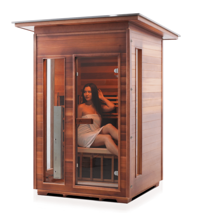 Enlighten 37376 Slope Roof Rustic Outdoor 2-Person Full Spectrum Infrared Sauna