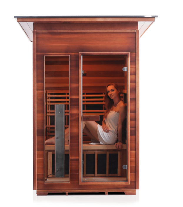 Enlighten Diamond 2-Person Outdoor Hybrid Sauna - both Infrared and Traditional Heating