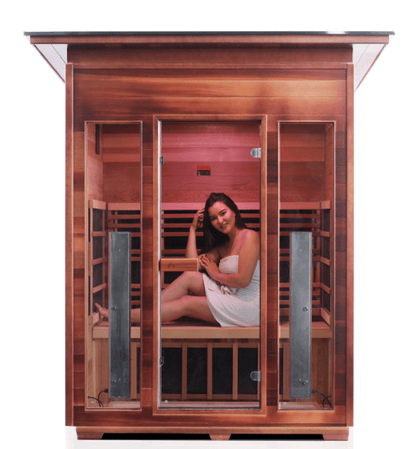 Enlighten Diamond 3-Person Outdoor Hybrid Sauna - both Infrared and Traditional Heating