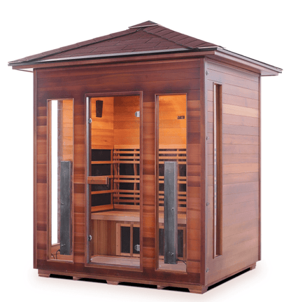 Enlighten Diamond 4-Person Outdoor Hybrid Infrared and Traditional Sauna