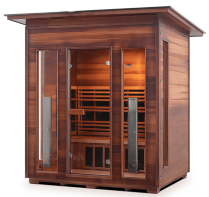 Enlighten Diamond 4-Person Outdoor Hybrid Infrared and Traditional Sauna