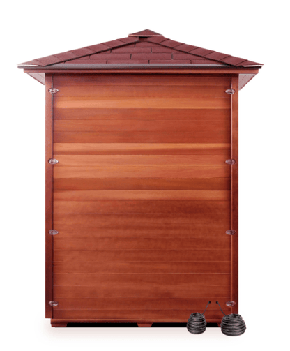 Enlighten H-16379 Sapphire Outdoor 4-Person CORNER Hybrid Sauna - both Infrared and Traditional heating
