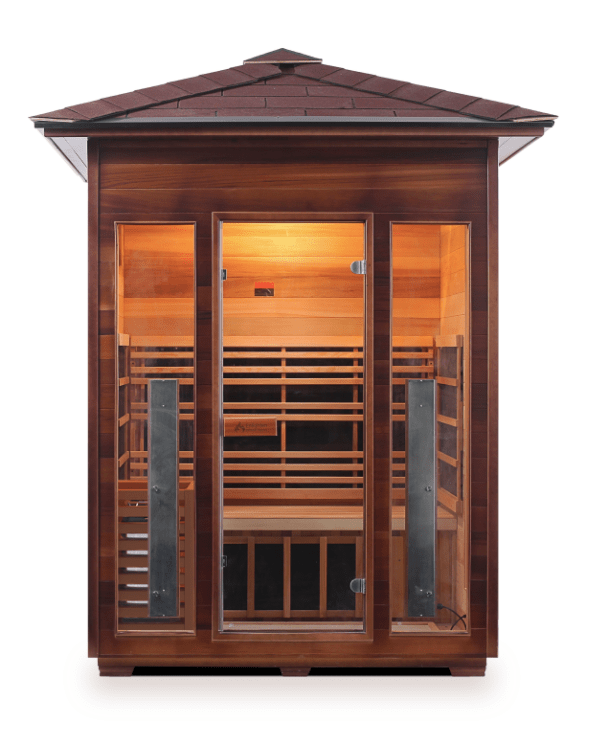 Enlighten H-17377 Peak Diamond 3-Person Outdoor Hybrid Sauna - both Infrared and Traditional Heating