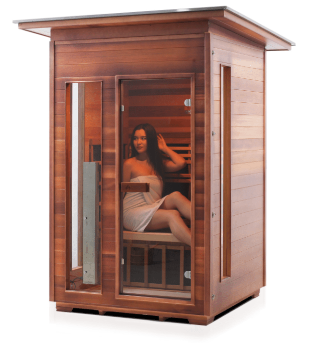 Enlighten H-37376 Slope Diamond 2-Person Outdoor Hybrid Sauna - both Infrared and Traditional Heating