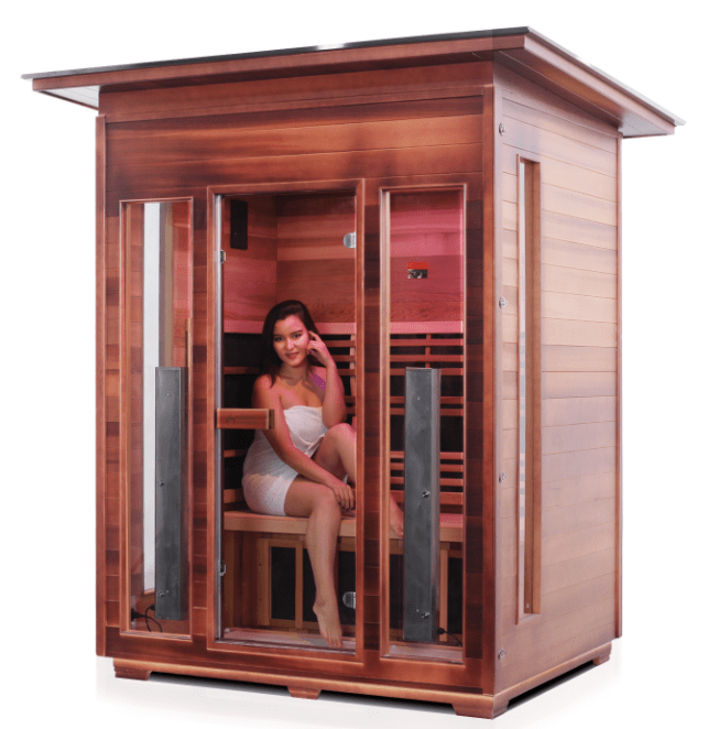 Enlighten H-37377 Slope Diamond 3-Person Outdoor Hybrid Sauna - both Infrared and Traditional Heating
