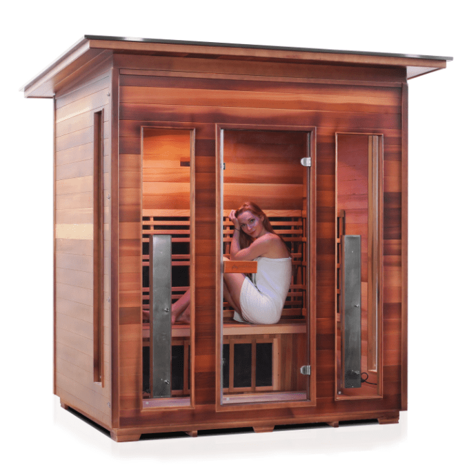 Enlighten H-37378 Slope Diamond 4-Person Outdoor Hybrid Infrared and Traditional Sauna