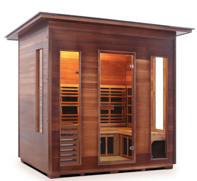 Enlighten H-39378 Slope Diamond 5-Person Outdoor Hybrid Sauna - both Infrared and Traditional heating