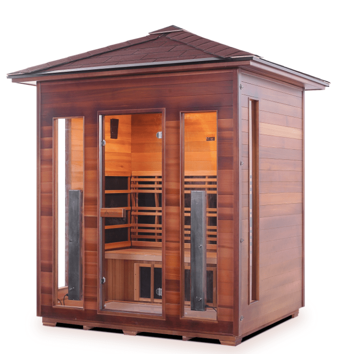 Enlighten Rustic Outdoor 4-Person Full Spectrum Infrared Sauna