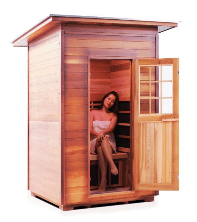 Enlighten Sapphire 2-Person Outdoor Hybrid Infrared and Traditional Sauna