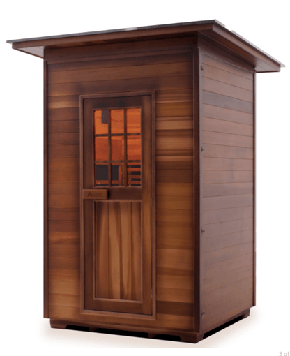 Enlighten Sapphire 2-Person Outdoor Hybrid Infrared and Traditional Sauna