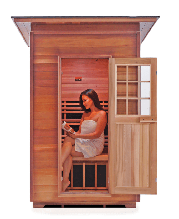 Enlighten Sapphire 2-Person Outdoor Hybrid Infrared and Traditional Sauna