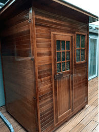 Enlighten Sapphire Outdoor 3-Person Full Spectrum Hybrid Infrared Traditional Sauna