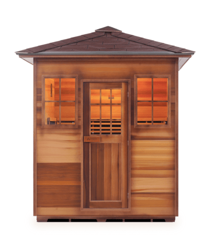 Enlighten Sapphire Outdoor 4-Person Hybrid Sauna - both Infrared and Traditional heating