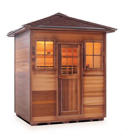 Enlighten Sapphire Outdoor 4-Person Hybrid Sauna - both Infrared and Traditional heating