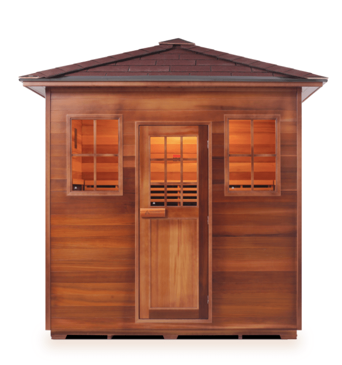Enlighten Sapphire Outdoor 5-Person Hybrid Sauna - both Infrared and Traditional heating
