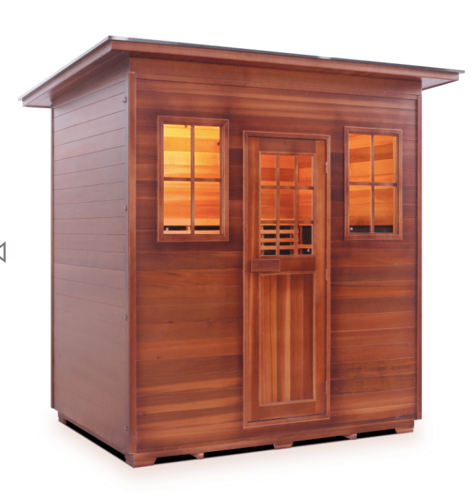 Enlighten Sapphire Outdoor 5-Person Hybrid Sauna - both Infrared and Traditional heating