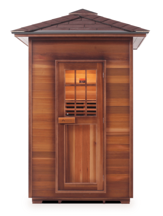 Enlighten T-16376 Peak Roof Moonlight Outdoor Dry Traditional 2-Person Sauna