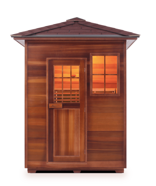 Enlighten T-16377 Peak Roof Moonlight Outdoor Dry Traditional 3-Person Sauna
