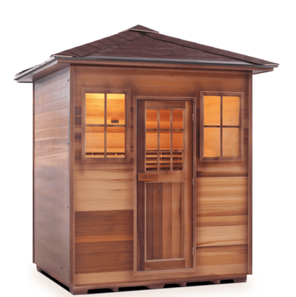 Enlighten T-16378 Peak Roof Moonlight Outdoor Dry Traditional 4-Person Sauna