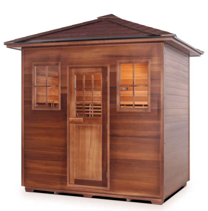Enlighten T-16380 Peak Roof Moonlight Outdoor Dry Traditional 5-Person Sauna