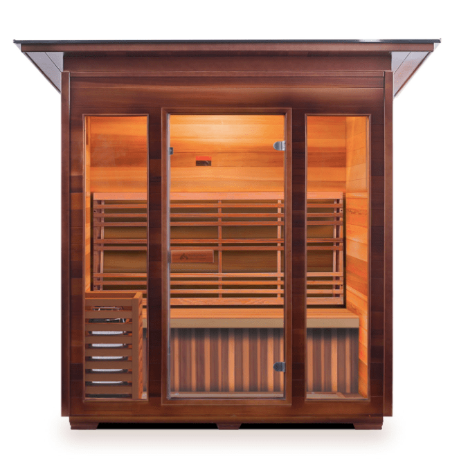 Enlighten T-37378 Slope Roof Sunrise Outdoor Dry Traditional 4-Person Sauna
