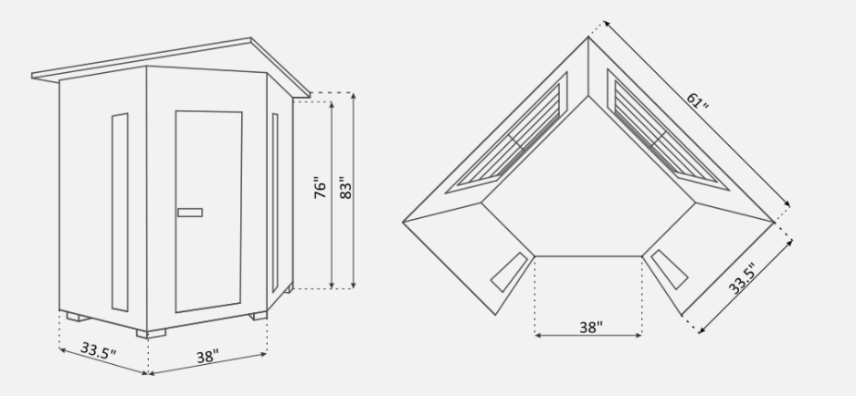 Enlighten TI-17379 Sunrise Indoor Dry Traditional 4-Person CORNER Sauna