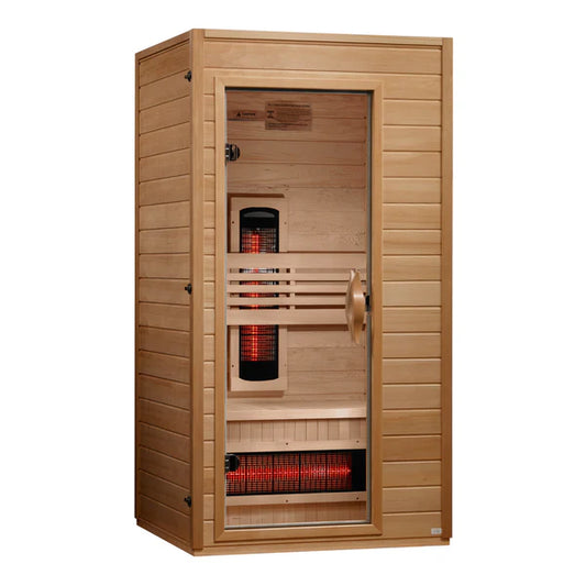 Dynamic "Martin" 1-2 Person Full Spectrum Near Zero EMF FAR-IR Canadian Hemlock Sauna