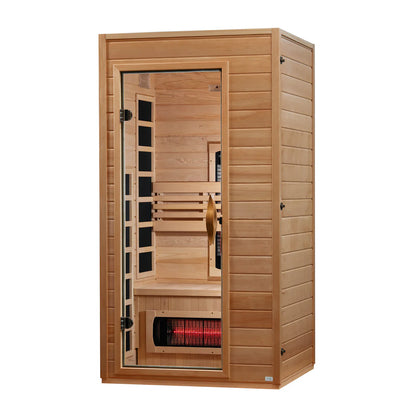 Dynamic "Martin" 1-2 Person Full Spectrum Near Zero EMF FAR-IR Canadian Hemlock Sauna