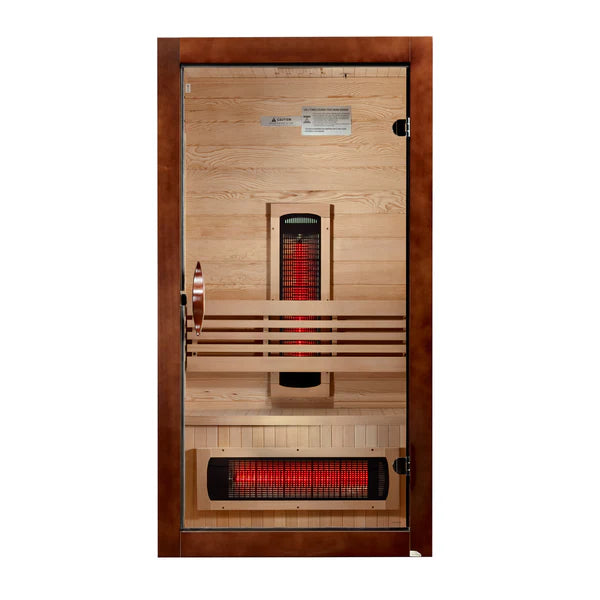 Dynamic "Santorini" 1-2-Person Full Spectrum Near Zero EMF FAR-IR Canadian Hemlock Sauna