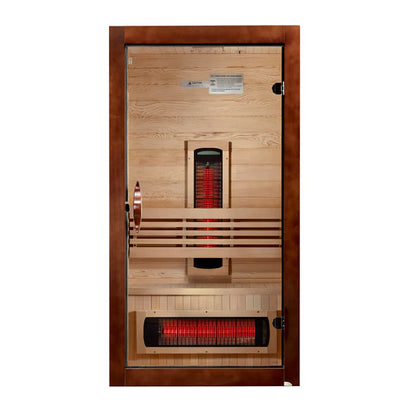 Dynamic "Santorini" 1-2-Person Full Spectrum Near Zero EMF FAR-IR Canadian Hemlock Sauna