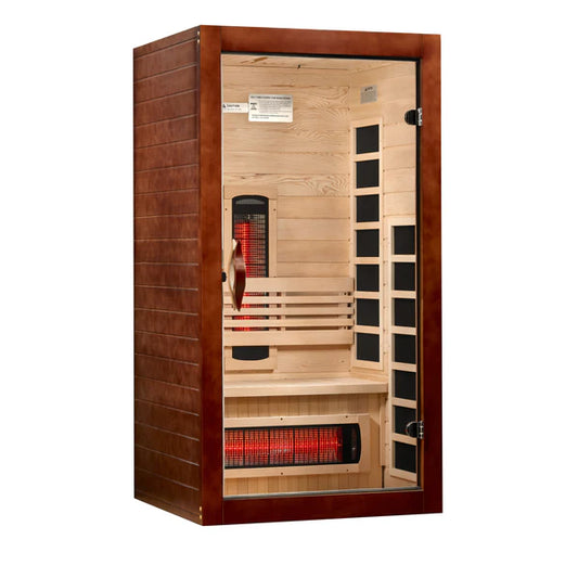 Dynamic "Santorini" 1-2-Person Full Spectrum Near Zero EMF FAR-IR Canadian Hemlock Sauna
