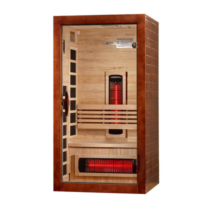 Dynamic "Santorini" 1-2-Person Full Spectrum Near Zero EMF FAR-IR Canadian Hemlock Sauna