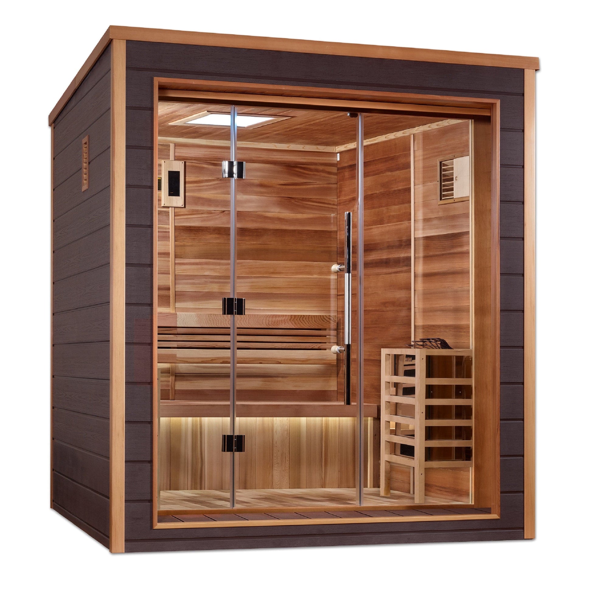 Golden Designs GDI-8203-01 Golden Designs "Drammen" 3-Person Outdoor-Indoor Traditional Sauna